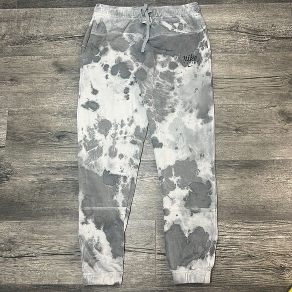 Nike Sportswear Club Fleece Tie Dye Jogger Pants Sweatpants Mens Small White - Picture 1 of 10
